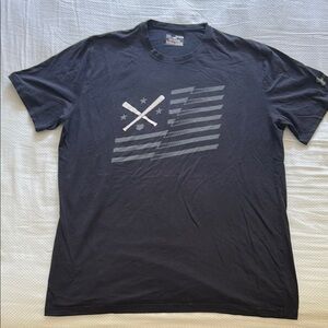 Under Armour Dark Blue Baseball/American Flag Graphic Tee